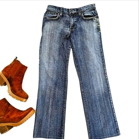 Guess Women's Jeans Size 29 Blue Denim Straight Leg Stretch Classic Casual - Picture 1 of 16